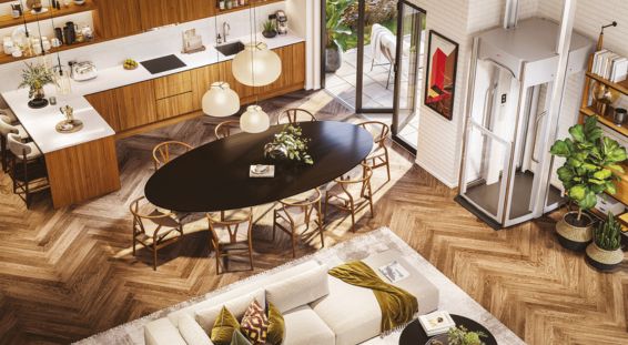 Stannah homelift in the living room 