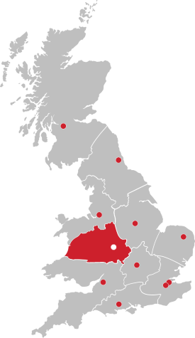 Birmingham Stannah West Midlands & Mid Wales service branch map