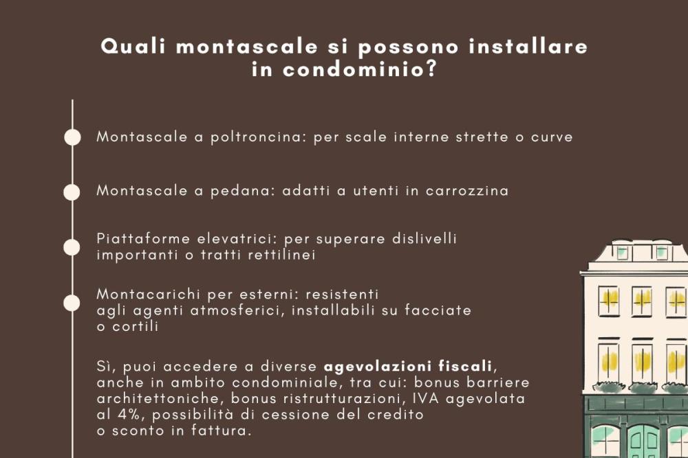 Montascale e installazione in condominio con agevolazioni