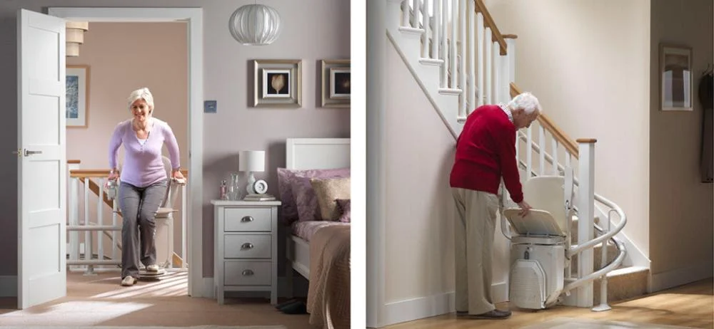 Curved Stairlift Rail Overrun Finish and Curved Rail Start Starts and finishes for curved rail stairlifts