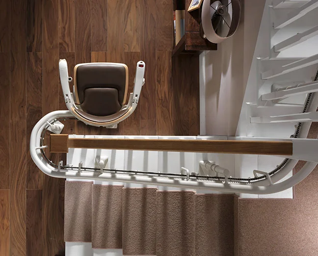 stannah stairlift from above brown stair chair lift for stairs with landings