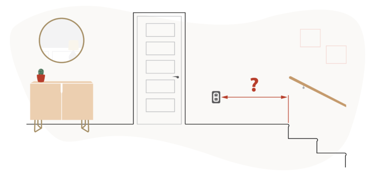 power outlet with stairs stairlift requirement - outlet at the top of the stairs